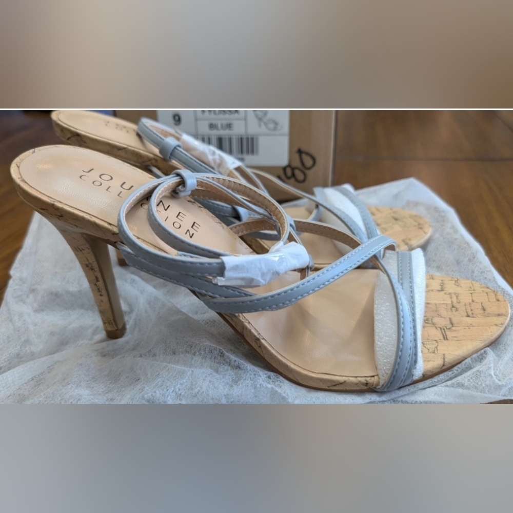 JOURNEE COLLECTION Womens Bluish-Gray Fylissa Open Toe Stiletto Heeled Sandal 9M - Picture 3 of 13